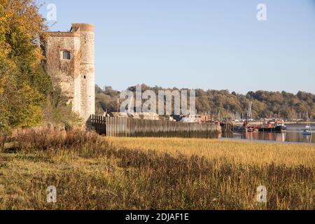 Upnor Burg am Ufer des Flusses medway Upper Upnor kent Stockfoto