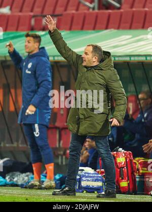 Manuel BAUM, Trainer Schalke geste im Spiel FC AUGSBURG - FC SCHALKE 04 2-2 1.Deutsche Fußballliga, Augsburg, Deutschland, 13. Dezember 2020. Saison 2020/2021, Spieltag 11, 1.Bundesliga © Peter Schatz / Alamy Live News Nationale und internationale Nachrichtenagenturen OUT redaktionelle Verwendung - die DFL-BESTIMMUNGEN VERBIETEN DIE VERWENDUNG VON FOTOS als BILDSEQUENZEN und/oder QUASI-VIDEOS - Stockfoto