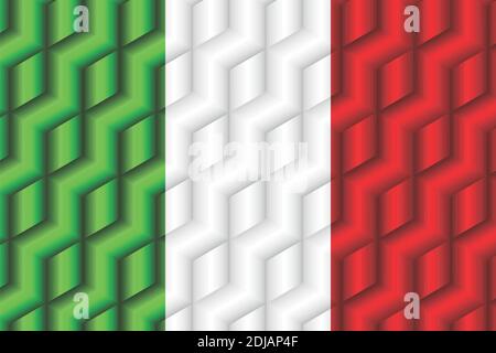 Italien Flagge aus vielen Würfeln - Illustration, dreidimensionale Flagge Italiens Stock Vektor