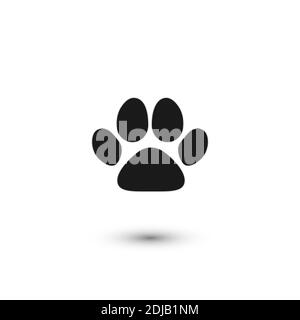 Haustiere Pfote. CAT-Fußabdruck, flaches Symbol. Vektorgrafik Stock Vektor