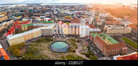 Helsinki City Centre Aerial View, Finnland Stockfoto