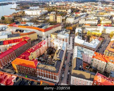 Luftbild des Stadtzentrum von Helsinki, Finnland Stockfoto