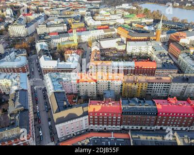 Luftbild des Stadtzentrum von Helsinki, Finnland Stockfoto