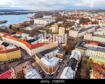 Luftbild des Stadtzentrum von Helsinki, Finnland Stockfoto