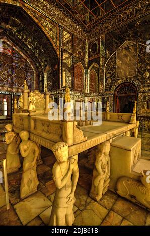 Marble Throne (Takht e Marmar), Golestan Palace, Teheran, Iran Stockfoto