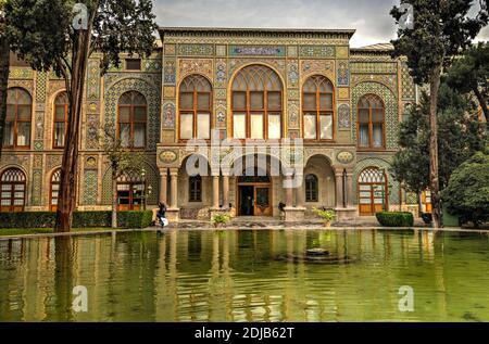 Salam Hall (Talar e Salam), Golestan Palace, Teheran, Iran Stockfoto