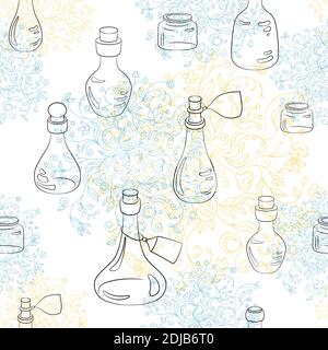 Gläser nahtloses Muster auf weißem Hintergrund. Stock Vektor