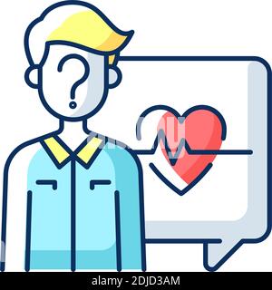 RGB-Farbsymbol für anonyme Frage Stock Vektor