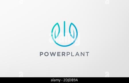 Power Leaf Pflanzenlogo in einer modernen und minimalistischen Form Stock Vektor