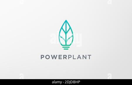 Einfache grüne Pflanze Glühbirne Logo in modernem Stil Stock Vektor