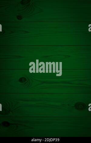 Dunkelgrüne vertikale Oberfläche von Kiefernholzplatten. Natürlicher Hintergrund für Design. Stockfoto