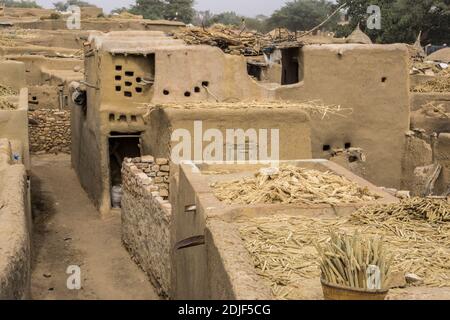 Das Dorf Sanga im Land der Dogon, Mali Stockfoto