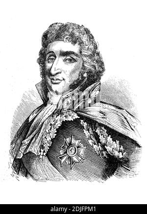 Charles Pierre Francois Augereau, 21. Oktober 1757 - 12. Juni 1816, Herzog von Castiglione, war ein revolutionärer General und Maréchal d'Empire / Charles Pierre François Augereau, 21. Oktober 1757 - 12. Juni 1816, Herzog von Castiglione, war ein RevolutionsGeneral und Maréchal d’Empire, Historisch, historisch, digital verbesserte Reproduktion eines Originals aus dem 19. Jahrhundert / digitale Reproduktion einer Originalvorlage aus dem 19ten Jahrhundert. Jahrhundert, Stockfoto