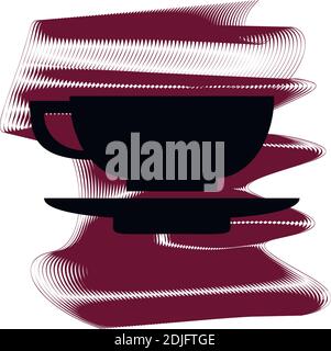 Kaffee und Tee Tasse Ikone eines Sets. Symbol auf Weinresten isoliert auf weißem Hintergrund. Vektor EPS 10. Stock Vektor