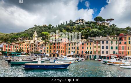 Fischerdorf Portofino an der italienischen Riviera Stockfoto