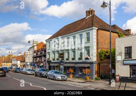 Das Angel Inn in North Street, Midhurst, einer Stadt in West Sussex, Südostengland Stockfoto