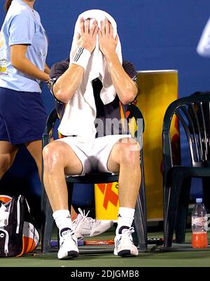 Andre Agassi nimmt an den Delray Beach International Tennis Championships, 1/30/06. Teil Stockfoto