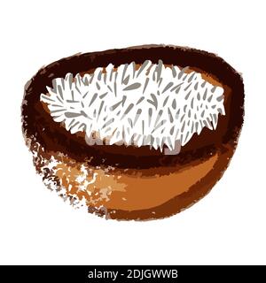 Vektor-Illustration der Schüssel mit Reis Stock Vektor