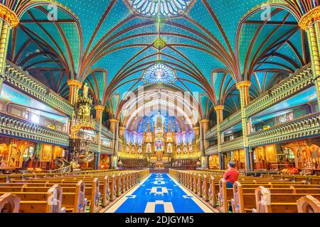 Notre-Dame Basilika in Montreal, Kanada Stockfoto