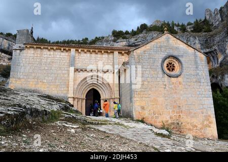 Templer Einsiedelei von San Bartolome in der Schlucht des Flusses Lobos. Stockfoto