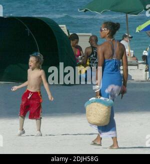 Exklusiv!! Barbara becker und Söhne verbringen einen Tag in Miami Beach, FL, 7/06 Stockfoto