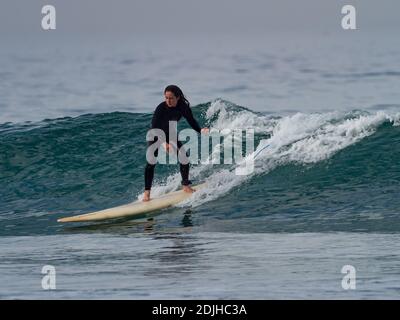 Surfer genießen die Wellen im La Jolla Shores, San Diego, Kalifornien, USA Stockfoto