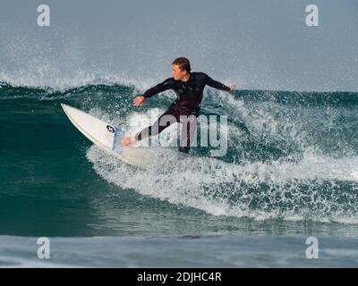 Surfer genießen die Wellen im La Jolla Shores, San Diego, Kalifornien, USA Stockfoto