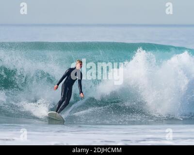 Surfer genießen die Wellen im La Jolla Shores, San Diego, Kalifornien, USA Stockfoto