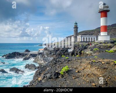 Leuchtturm auf der Insel La Palma, Faro de Fuencaliente. Hochwertige Fotos Stockfoto