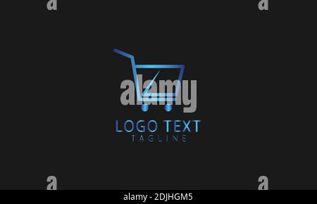 Einkaufslogo. Warenkorb-Logo. Logo des Online-Shops. Trolley Cart Symbol Vektor Logo Vorlage Illustration Design. Stock Vektor