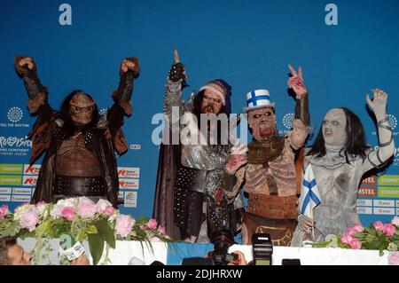 Eurovision Gewinner Finland Entry Lordi beim Eurovision Song Contest 2006 in Athen, Griechenland, 5/19/06 Stockfoto