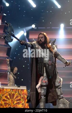 Eurovision Gewinner Finland Entry Lordi beim Eurovision Song Contest 2006 in Athen, Griechenland, 5/19/06 Stockfoto