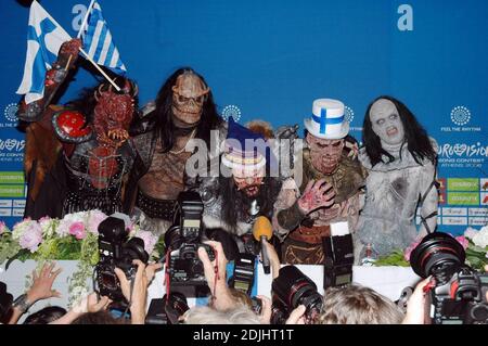 Eurovision Gewinner Finland Entry Lordi beim Eurovision Song Contest 2006 in Athen, Griechenland, 5/19/06 Stockfoto