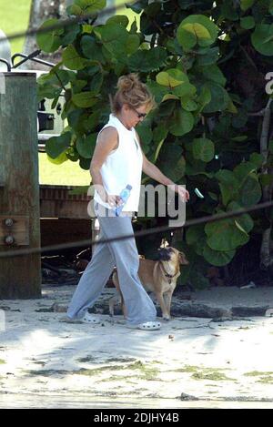 Exklusiv!! Laura Norman und eine Freundin spielen mit ihren Hunden, während sie auf einem von drei Booten arbeiten. Golflegende Greg Norman und Frau haben vor kurzem ihre Ehe beendet. Jupiter, Fl 05/18/06 Stockfoto