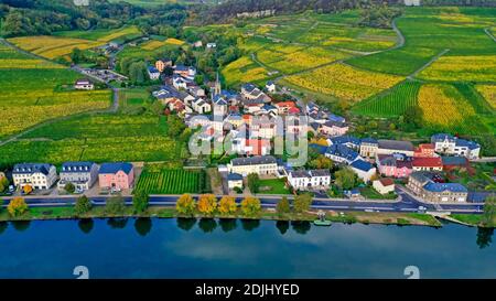 Weindorf Ahn an der Mosel, Kanton Grevenmacher, Großherzogtum Luxemburg Stockfoto