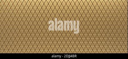Gold gekachelt dreieckigen abstrakten Hintergrund. Extrudierte Dreiecke Oberfläche. 3d-Rendering. Stockfoto