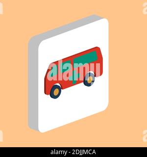 Einfaches Vektor-Symbol für Krankenwagen. Illustration Symbol Design Vorlage für Web mobile UI-Element. Perfekte Farbe isometrisches Piktogramm auf 3d weißen Quadrat. Amb Stock Vektor