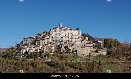 Blick auf Labro, ein kleines Dorf in der Provinz Rieti, Latium, Italien, europa Stockfoto