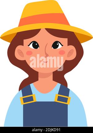 Isolierte Farmfrau Berufe Jobs Icon- Vektor Stock Vektor