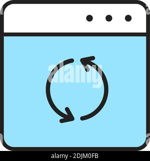 Isolierte Aktualisierung Computer Technologie Online-Symbol- Vektor Stock Vektor