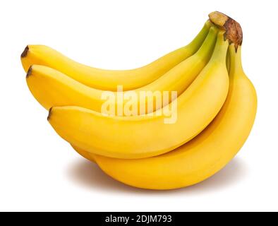 Bananenbündel Pfad isoliert auf weiß Stockfoto