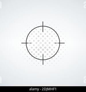 Zielsymbol, Sniper-Symbol mit gepunkteten Halbton zurück, Fadenkreuz und Ziel Vektor Illustration stilvoll Stock Vektor