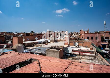 Marrakesch, Marokko, Afrika - 30. April 2019: Chaos in Marrakesch Stockfoto