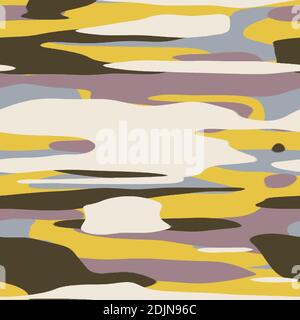 Nahtloses, unifarbenes, flaches Camo-Digitalmuster Stockfoto