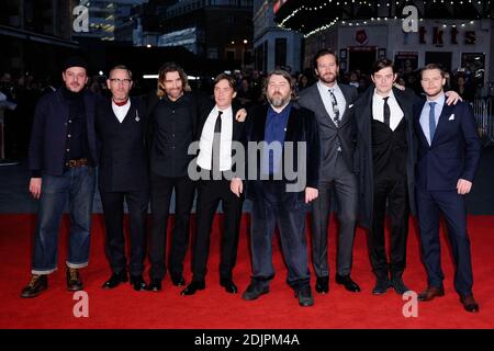 Enzo Cilenti, Michael Smiley, Ben Wheatley, Armie Hammer, Sam Riley, Cillian Murphy, Sharlto Copley und Jack Reynor bei der Premiere von Free Fire und der Abschlussfeier des BFI London Film Festival in London, England am 16. Oktober 2016. Foto von Aurore Marechal/ABACAPRESS.COM Stockfoto