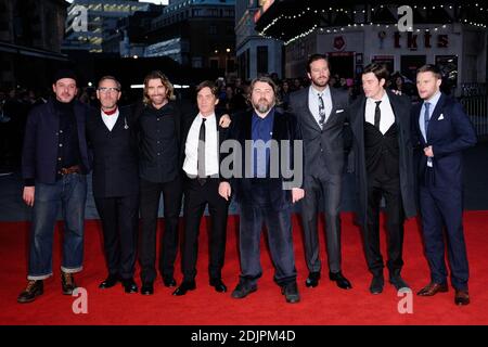 Enzo Cilenti, Michael Smiley, Ben Wheatley, Armie Hammer, Sam Riley, Cillian Murphy, Sharlto Copley und Jack Reynor bei der Premiere von Free Fire und der Abschlussfeier des BFI London Film Festival in London, England am 16. Oktober 2016. Foto von Aurore Marechal/ABACAPRESS.COM Stockfoto