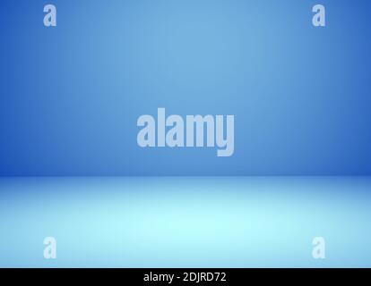 Blauer Raumhintergrund, leerer Raum, 3d-Rendering Stockfoto