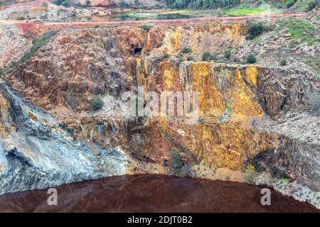 Kupfermine Tagebau in Tharsis, Huelva Stockfoto