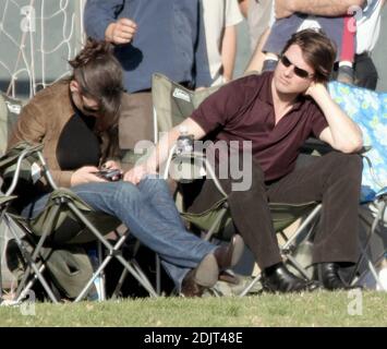 Tom und Katie verbringen einen Tag im Ballpark mit Toms Adoptivkindern. Beverly Hills, Ca. 11/4/06 Stockfoto