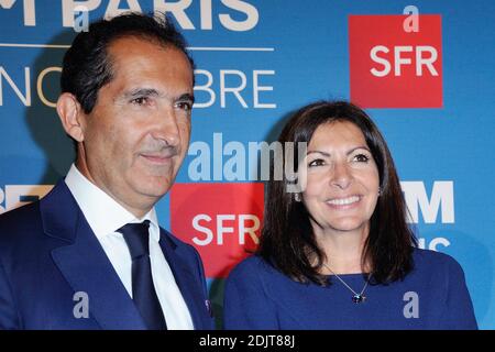 Patrick Drahi et Anne Hidalgo assistent au lancement de la chaine BFM Paris au Cafe de l'Homme a Paris, France le 07 Novembre 2016. Foto von Aurore Marechal/ABACAPRESS.COM Stockfoto